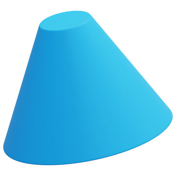 3D Blue Smooth Truncated Cone Abstract Shape