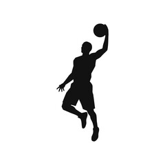 Man dunking basketball with dynamic athletic movement © Mezzy