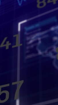 Vertical video: Frames advancing, yellow numbers updating and white panel shifting to display HUD