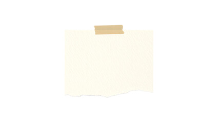 Torn Bottom Edge Vintage Paper Scrap with Adhesive Masking Tape Isolated PNG Mockup