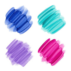 Obraz premium Vibrant abstract watercolor splashes in pastel hues on a neutral background isolated on transparent background