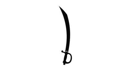 A curved blade weapon a striking dark silhouette © md