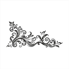 Fototapeta premium Vintage Floral Ornament Decorative Swirl Vector