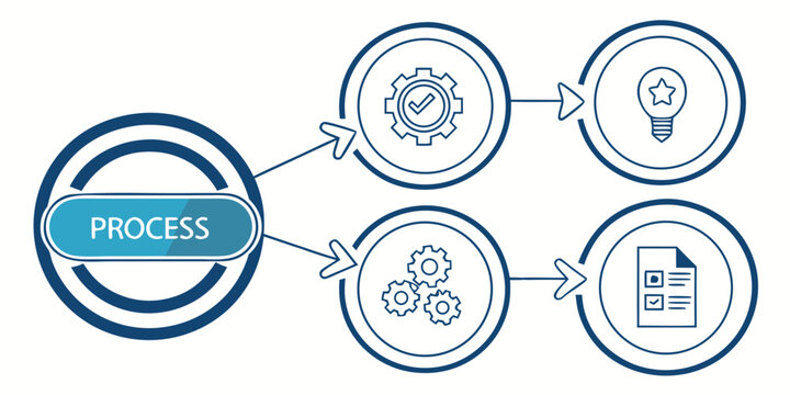 Visual representation of a process workflow with key stages and outcomes