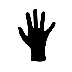 Obraz premium Monochrome hand silhouette on white background conveying a sense of reaching out
