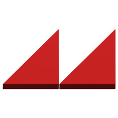 3D Red Dual Triangle Base Abstract Shape