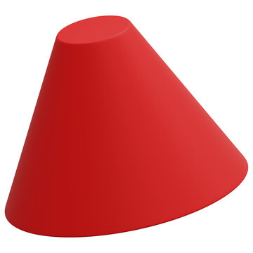 3D Red Smooth Truncated Cone Abstract Shape