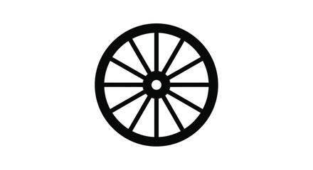 Black wheel design against a white background a striking silhouette © md