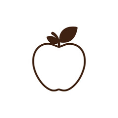 Fototapeta premium Minimalist Apple Outline Icon Healthy Fruit Vector