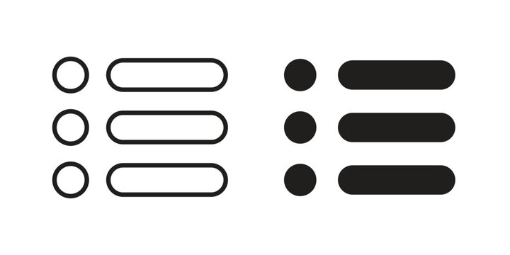 Bulleted list icons for website design and development, app development. EPS10