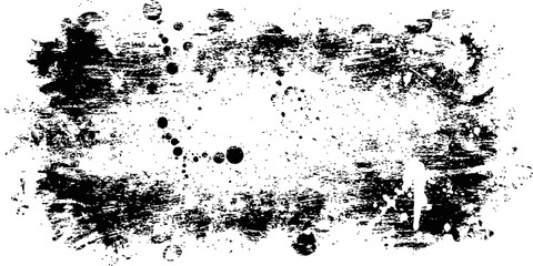 Obraz premium Black Grunge Rectangle Frame Ink Splatter Distress Texture Design Element Overlay