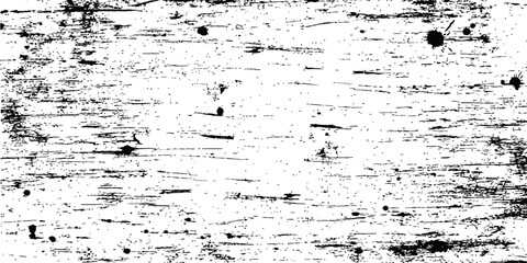 Obraz premium Black and White Grunge Texture Vector Overlay Distressed Background Horizontal Scratches and Ink Splatter Design Element