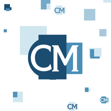 Blue CM Logo Design