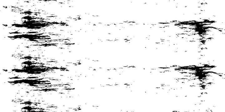 Abstract black and white grunge distress overlay vector texture with horizontal scratched pattern weathered background design element