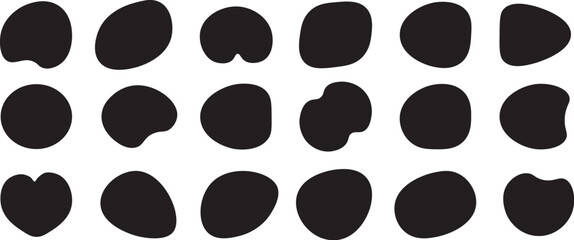 Fototapeta premium Abstract organic blob shapes collection vector, irregular fluid geometric elements set