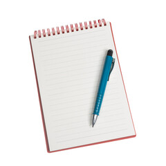 a spiral notebook with a pen