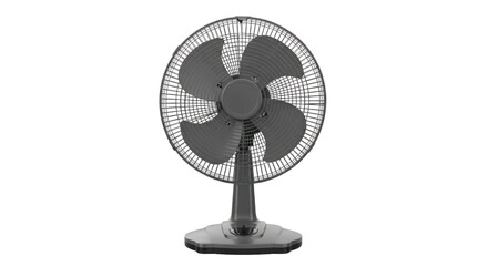 Obraz premium Monochrome Photo-realistic Desk Fan on Black Background - Home Appliance Tech