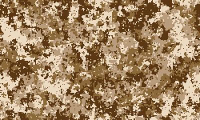 Abstract desert camouflage pattern.  Versatile digital texture ideal for backgrounds, textiles, or militarythemed designs.  Earthy tones create a sense of concealment and natural blending. © Olena