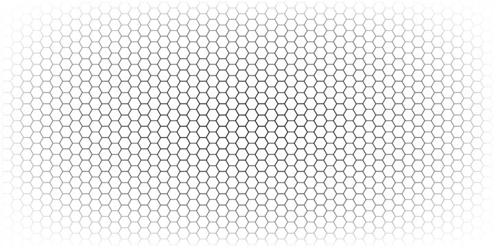 Fishing or soccer net. Repeated hexagon pattern. Black wired mesh texture isolated on white background.