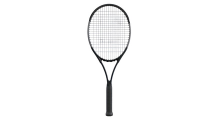 Sports Equipment: Photo-realistic Black Tennis Racket on Dark Background