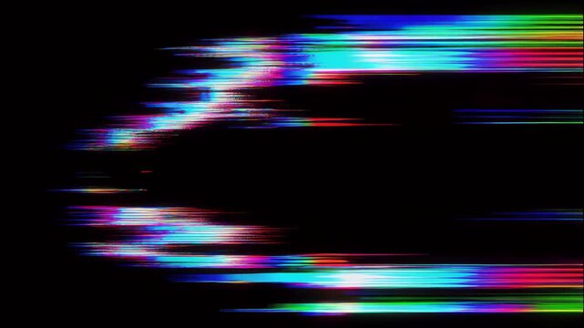 Abstract Digital Glitch Art Background with Colorful Vertical and Horizontal Lines.