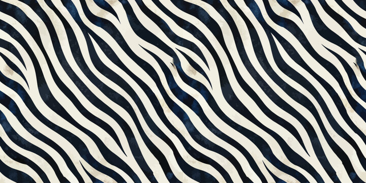 Abstract geometric pattern resembling zebra stripes in bold black and white contrast Vector