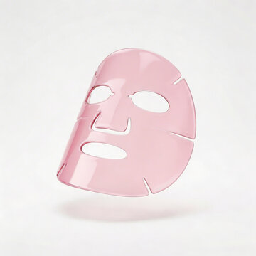 Soft Pink Hydrogel Facial Mask Floating Skincare Treatment Asset