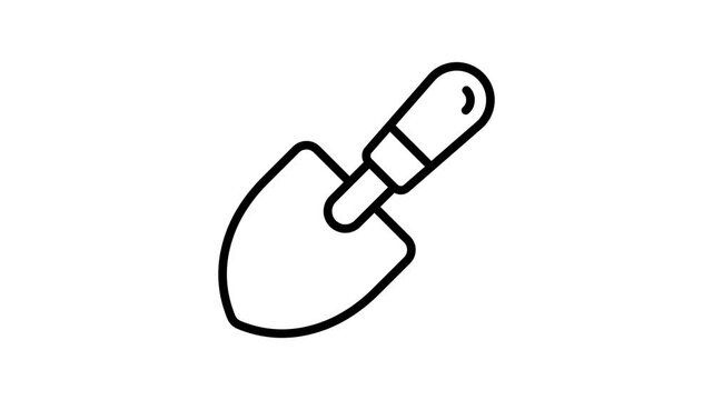 Trendy outline style animated icon of basic digging spade