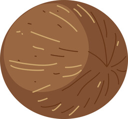 Illustration of a brown coconut.