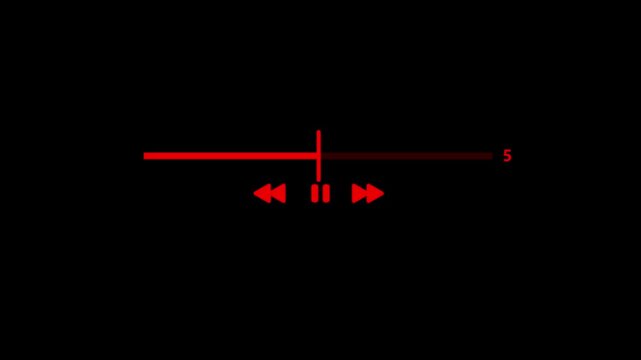 Digital audio spectrum sound wave effect animation,bar animation for video or music player.Music player scroll bar button with audio reactor.