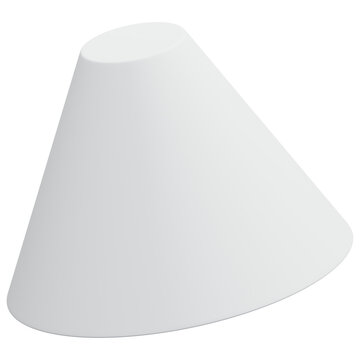 3D White Smooth Truncated Cone Abstract Shape