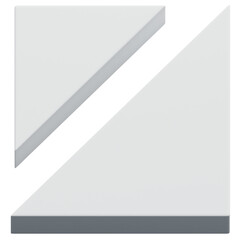 3D White Split Diagonal Triangle Abstract Shape
