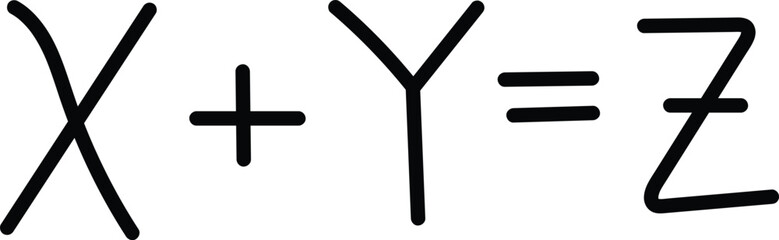 Mathematical equation with variables x y and z