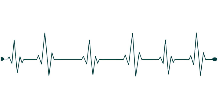 A green medical cardiology ekg heart beat line forms a heart shape on an ecg monitor pulse graph vector illustration for healthcare technology
