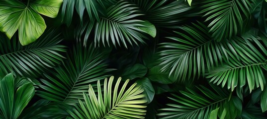 Fototapeta premium Lush Tropical Palm Fronds Create a Serene and Tranquil Backdrop for Nature-Inspired Imagery