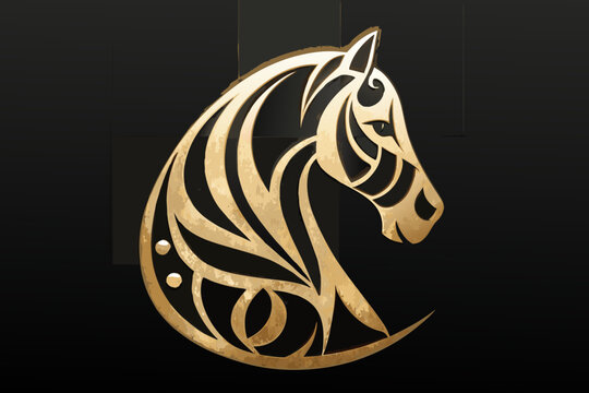 Golden zebra head illustration against a dark dramatic background