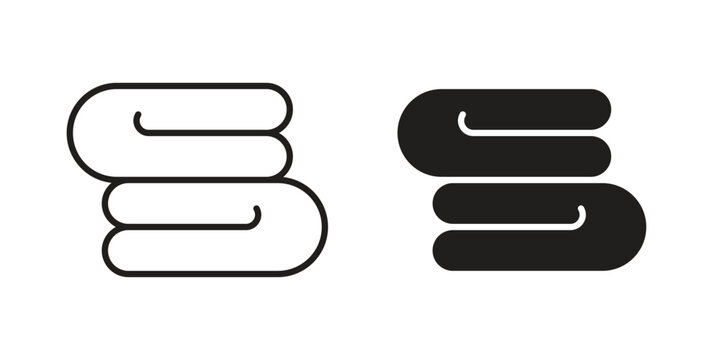 Towels icon. Line and Silhouette Icon Set.
