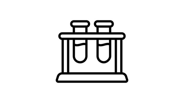 Get this amazing line style animated icon of test tubes rack