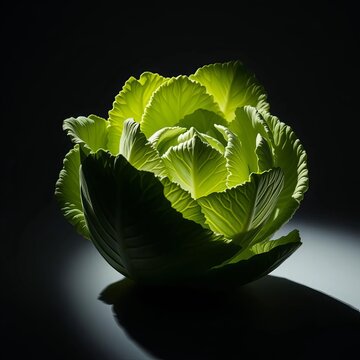 A stark study of celtuce geometry, light carving out its architectural form, a testament to nature's design,  salad prep,  vibrant vegetable