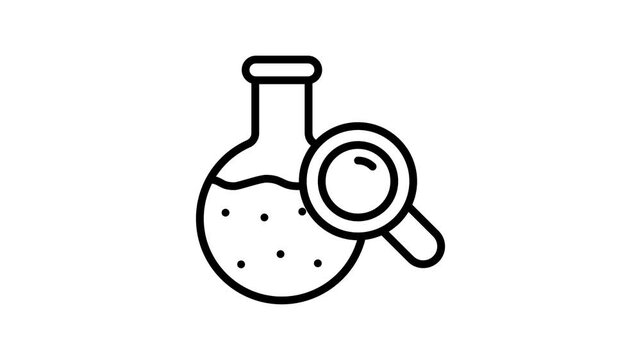 Check out handy line style animated icon of chemical research