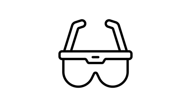 A handy line style animated icon of lab goggles, ready for premium use