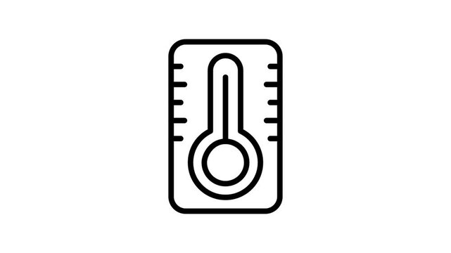 Catch a sight of this trendy line animated icon of lab thermometer