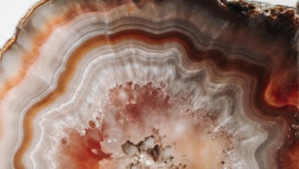 Striking Agate Slice with Intricate Banding and Earthy Tones.