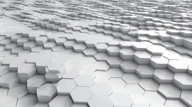 Watch the hexagonal pattern of tiles create an interesting visual effect in this indoor space on a bright day