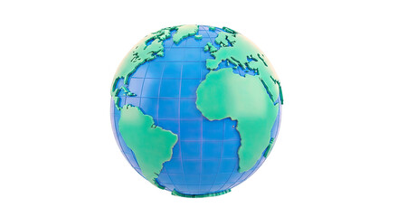 Fototapeta premium 3D Render of Planet Earth with Continents in Green and Oceans in Blue