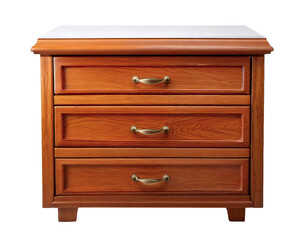 Elegant threedrawer wooden chest, showcasing rich wood grain  classic design. Perfect for bedroom, living room, or entryway.  Adds warmth  sophistication to any interior.
