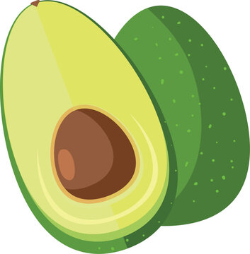 Half avocado cartoon icon. Healthy vegan food
