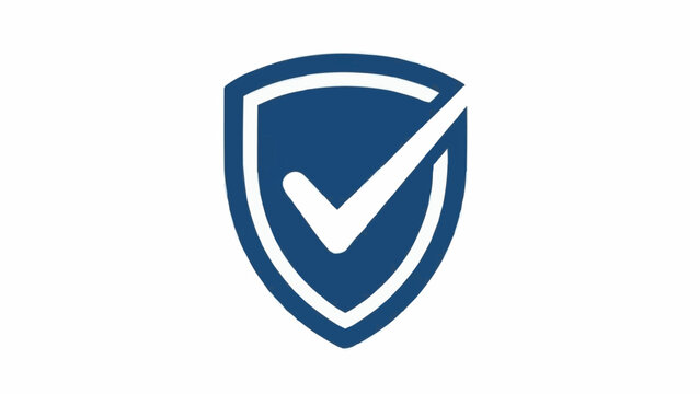 Shield with checkmark logo icon security.