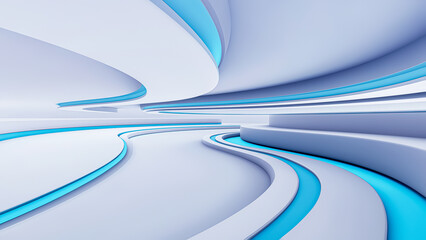 A Futuristic Space With Smooth Lines and Bright Accents