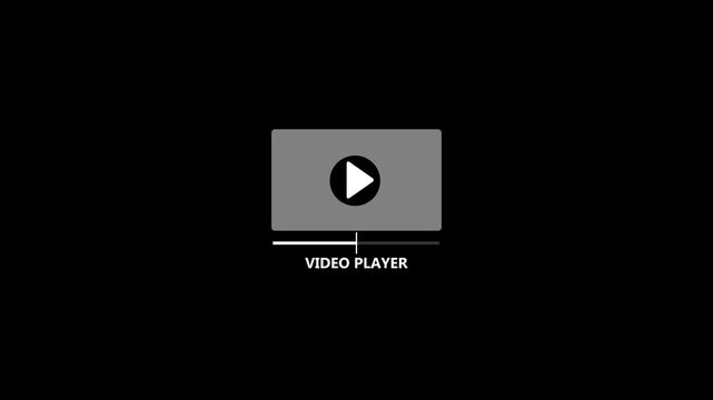 play button animation. video music play sign animation icon. animation on black background.4k video animation .